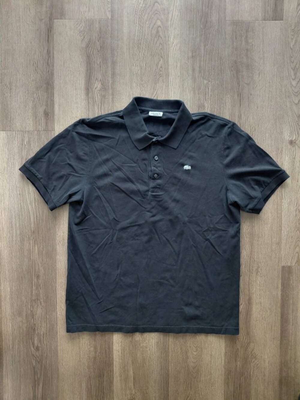 Lacoste Black Polo | Men's 3XL | 94% Cotton | 6% Elastane | Oversized Fit